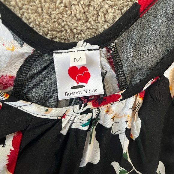 Buenos Ninos Floral V neck Maxi Dress Boho Printed Sz M adjustable straps NWT - Picture 6 of 11